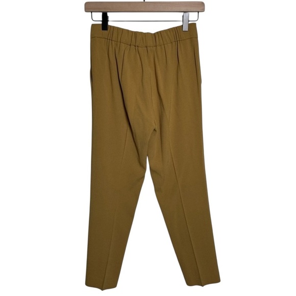 Aritzia Babaton Sz 0 Conan Mid Rise Slim Cropped Ankle Trouser Pants Yellow - Picture 6 of 11